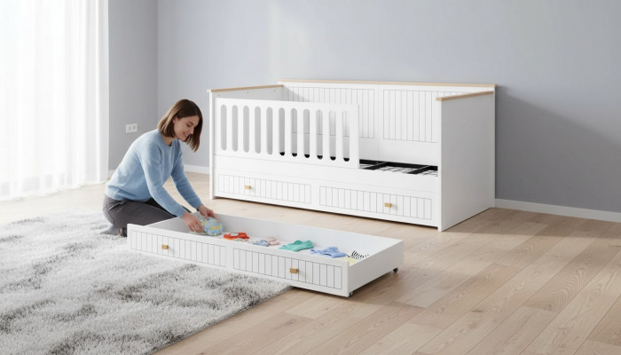 Modern Miwweldesign Kannerbetter Better Bett wäiss Kannerzëmmer