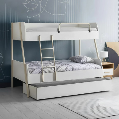 Jugendbett Wäiss Kannerbett Design Modern Bett Kannerszëmmer Miwwelen