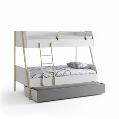 Jugendbett Wäiss Kannerbett Design Modern Bett Kannerszëmmer Miwwelen