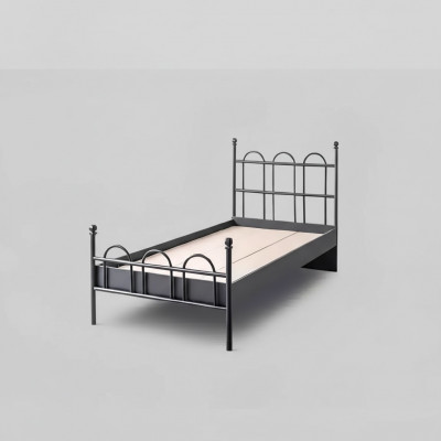Schwaarzt Metallbett Klassescht Bettgestell Jugendzëmmer Schwaarz