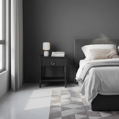 Modernt Nuetsdësch gro Holzmobilier am Schlofzëmmer Design Nuetskonsolen