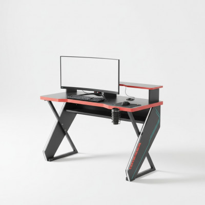 Modern Dëscher Schreifdësch Kanderschreifdësch schwaarz Gamer Computer Dësch