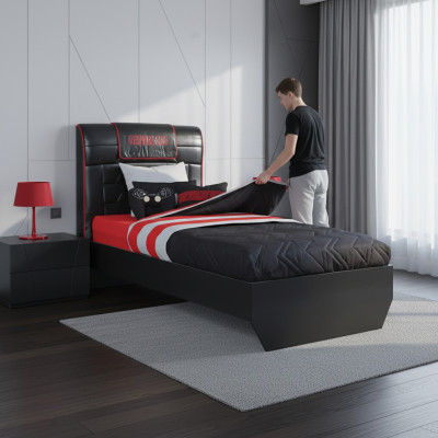 Designer Better Kannerbett Jugendbett Holzmobilier mat mëller 120x200cm