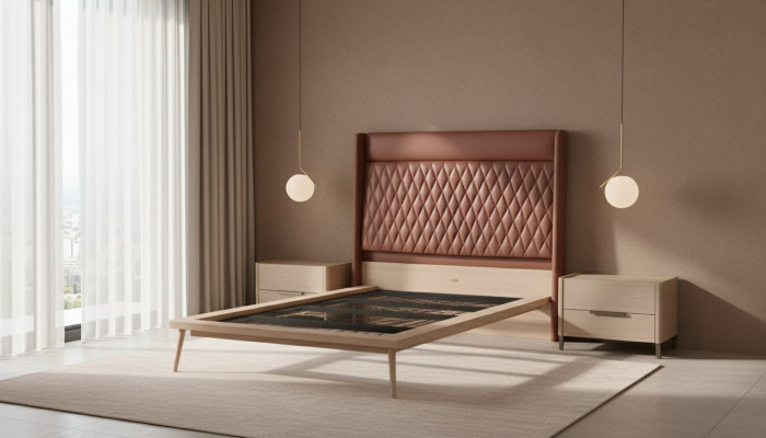 Design Better Kannerbett Jugendzëmmer Bett Holz Gepolstert 120x200cm