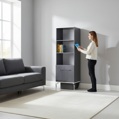 Regal Schaf Bicherregal Schief Mehrzweck Miwwel Braun 170x55x48