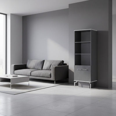 Regal Schaf Bicherregal Schief Mehrzweck Miwwel Braun 170x55x48