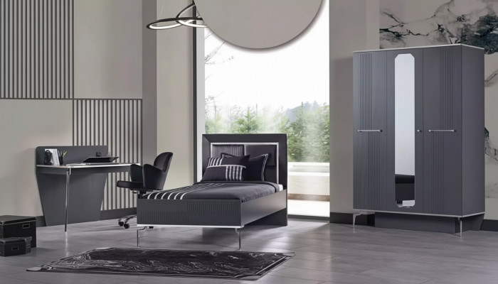 Design Jugendschlofkummer Schlofzëmmer Set Schaf Bett Schreifdësch 3tlg.