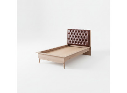 Bett Loft Holz Chesterfield 100x200cm Bettrahmen Gepolstert Kappdeel