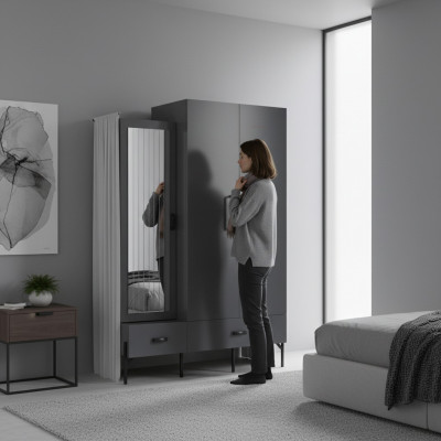 Kleederasch Schief Schaf Salon Schief Holz Miwwelen Ariichtung 134cm