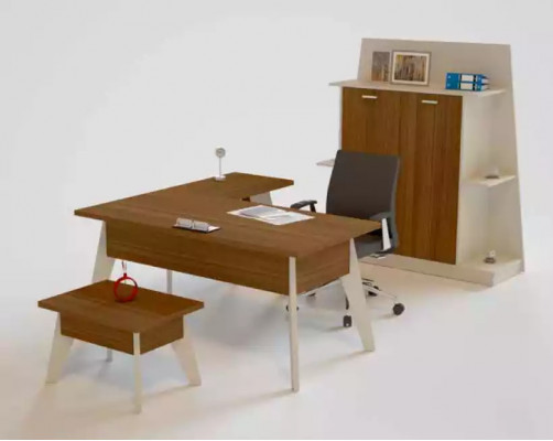 Moderne Canapé Dësch Büro Miwwelen rechteckege brong Holzdësch Dëscher