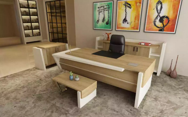 Schreifdësch Canapé Dësch Akteschaf Komod modernes bronges Holz
