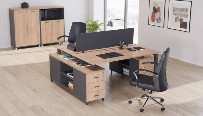 Schreifdësch 6 Tiräng Modern Aarbechtszëmmer Miwwelen Holzdësch Luxus