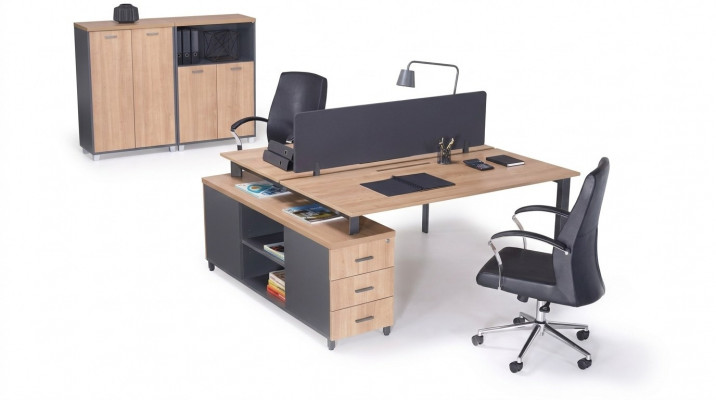Schreifdësch 6 Tiräng Modern Aarbechtszëmmer Miwwelen Holzdësch Luxus