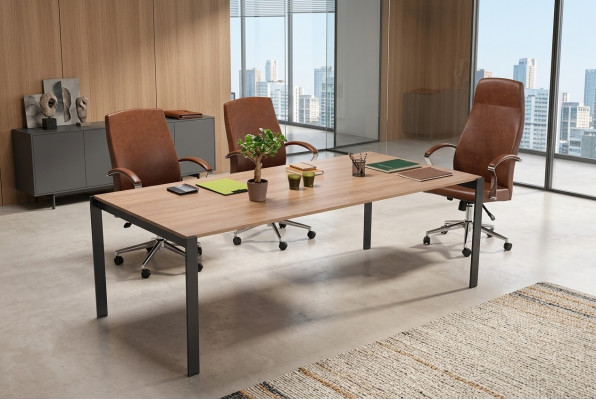 Modernt Groussen Konferenztisch Holz Designer Büro Aarbechtsraum Miwwelen