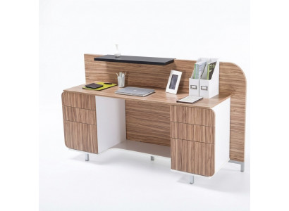 Modern Empfangsdësch Luxus Büro Holz Miwwelen Brong Receptioun Stilvoll