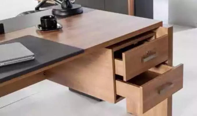 Luxus Schreifdësch Dësch Holz Design Büro Ariichtung Miwwelen 206x102cm