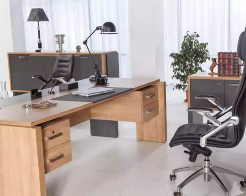 Luxus Schreifdësch Dësch Holz Design Büro Ariichtung Miwwelen 206x102cm