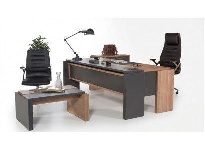 Luxus Schreifdësch Dësch Holz Design Büro Ariichtung Miwwelen 206x102cm