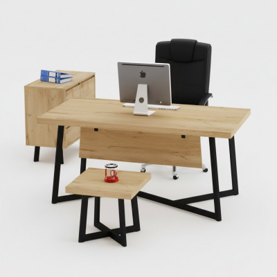 Hellbrongen Designer Schreifdësch Bürosméiwel Designer Dëscher Holz Neien