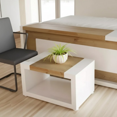 Designer Wäissen Couchtisch Luxus Holz Dësch Wunnzëmmer Miwwelen Ofstellësch
