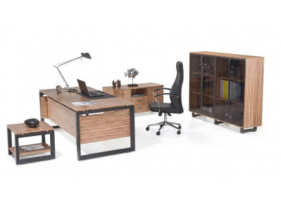 Büro Miwwelen Schreifdësch Komod Akteschaf Dësch fir an de Living Ariichtung aus 4 Deeler.