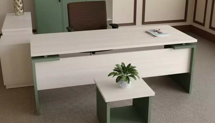 Klasseschen wäissen Designer Luxus Schreifdësch Holzmiwwelen Aarbechtszëmmer