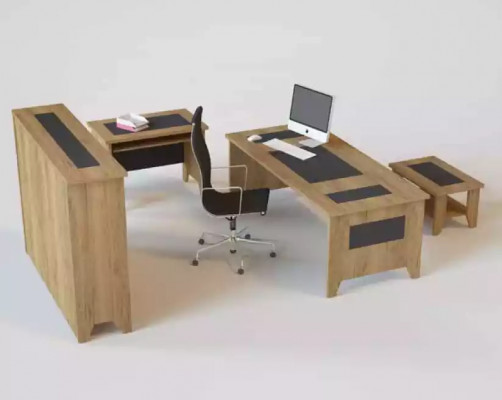 Héichwäertegt, elegant Büro-Set am modernen Stil aus stabilem Holz
