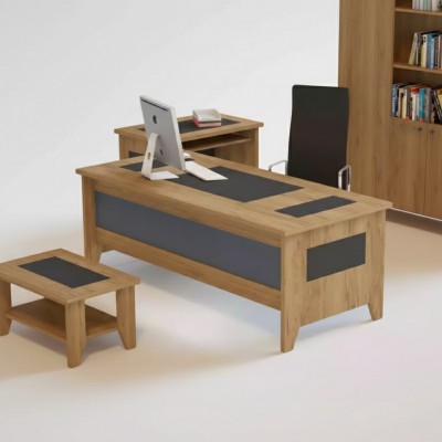Modernt brongen Schreifdësch Luxus erweiderbar Miwwelen Holz Büro Neit