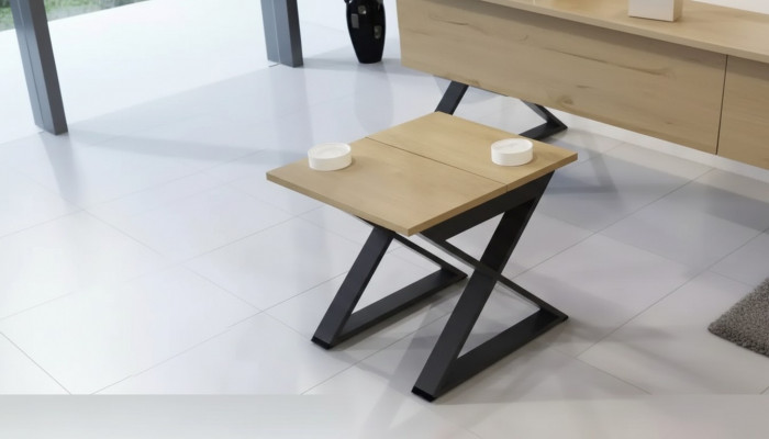 Designer Quadrateschen brongen Couchtisch, Späichertisch, Säitendësch.