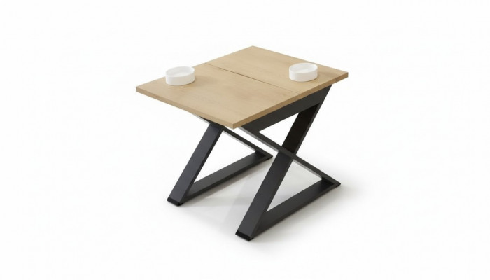 Designer Quadrateschen brongen Couchtisch, Späichertisch, Säitendësch.