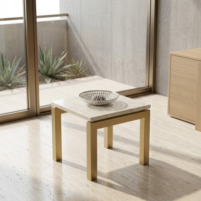 Moderne kleng Dësch Quadrateschen Oflagedësch Design Holzmëttelstécker Möbelstéck