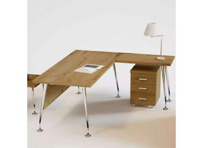 Klassesch Büro Miwwelen Designer Eckpult Aarbechtspult Holz Miwwelen