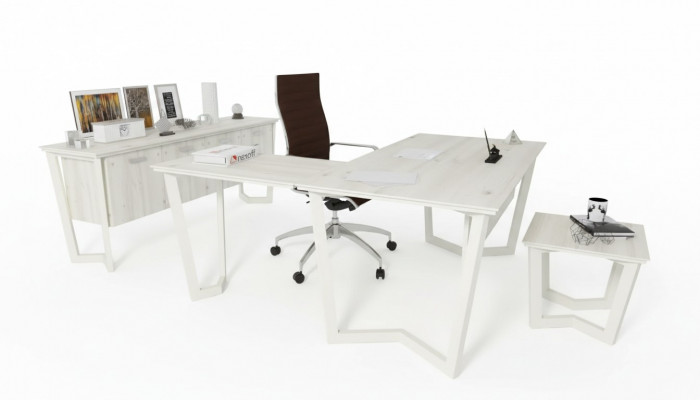 Pult Büro Kommode Eckpult Büro Garnitur Akteschaf 3-deeler.