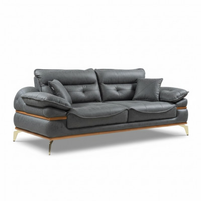 Modern groi Sofa am Wunnzëmmer Exklusivt 3-Sëtz-Sofa