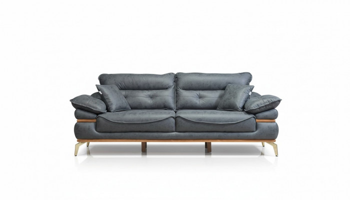 Modern Designer gro Wunnzëmmer mat 3-Sëtz-Sofa an engem neie Fauteuil.