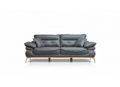 Modern Designer gro Wunnzëmmer mat 3-Sëtz-Sofa an engem neie Fauteuil.