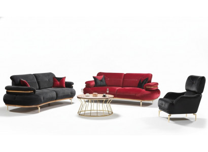 Modern Wunnzëmmermiwwel Set Polster Sofa Sëtzmooss Modern 3-tlg