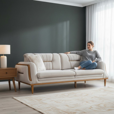 Modern wäisst Luxus-Sofa Héich Qualitéit fir Wunnzëmmer nei