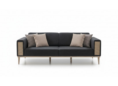 Sofa 3-Sëtzer Héichwäertegt Design moderne Textilsofa Wunnzëmmer
