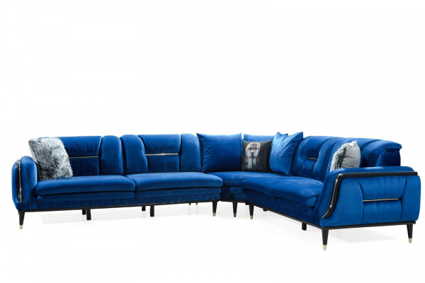 Blo L-Form Polstersofa Designer Eckcanapé Stoff Bezuch Wunnsëtzmiwwel
