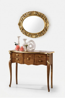 Klassesche Konsolendësch Bruenen Holzdësch Wunnzëmmer Designer Miwwelen
