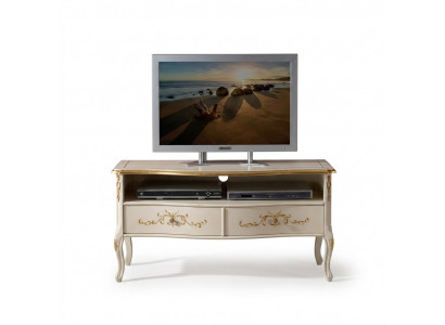 Klassesche wäisse RTV-Schaf, Holzmiwwelen, Wunnzëmmer Konsole Design