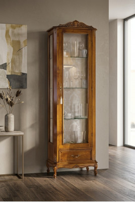 Klasseschrauwen-Designer aus Holz mat Schieffer Glasstiwwel, nei.
