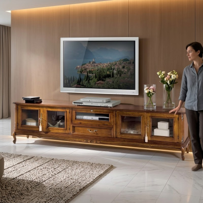 Exklusiv Miwwelen Klassenesche Stil Holz luxuriéis TV-Ständer Lowboard