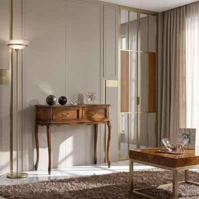 Klassesche Konsolendësch Modern Holzmöbel Brong Schlofkummer Miwwelen