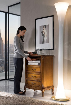 Klassesch Kommode Holzmöbel Brong Wunnzëmmer 3 Schief Design Luucht