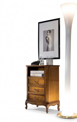 Klassesch Kommode Holzmöbel Brong Wunnzëmmer 3 Schief Design Luucht
