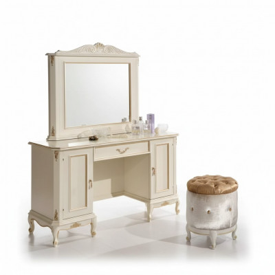 Schick wäiss Kommode Spigel klassesche Miwwel-Set vu Sideboard Kommoden