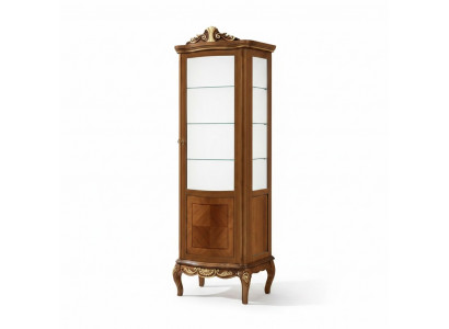 Klassesch Héichwäerteg Brong Vitrin Glas Schaf Massivholz Miwwelen Design
