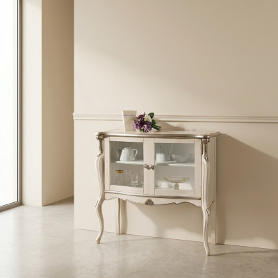 Klassesch Luxus Vitrine Wunnzëmmer Holz Miwwelen Vitrinn Design Miwwelen